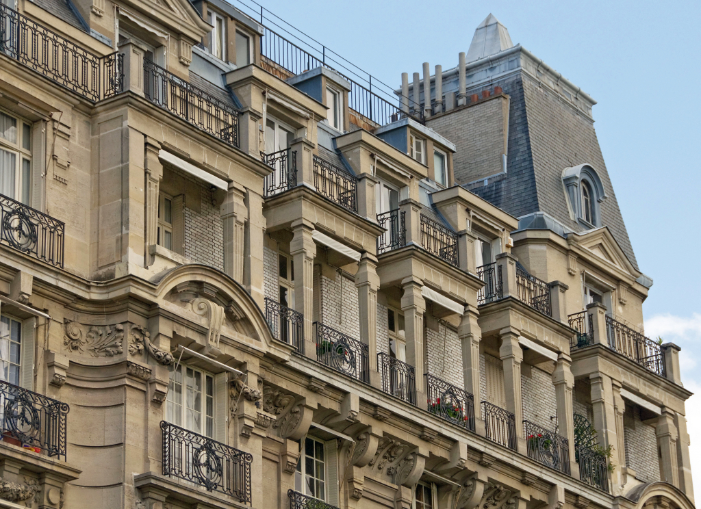 An ornate towers with balconies Paris