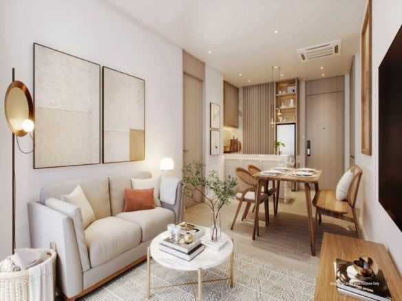 03. 2 Bedroom Living Room Kitchen