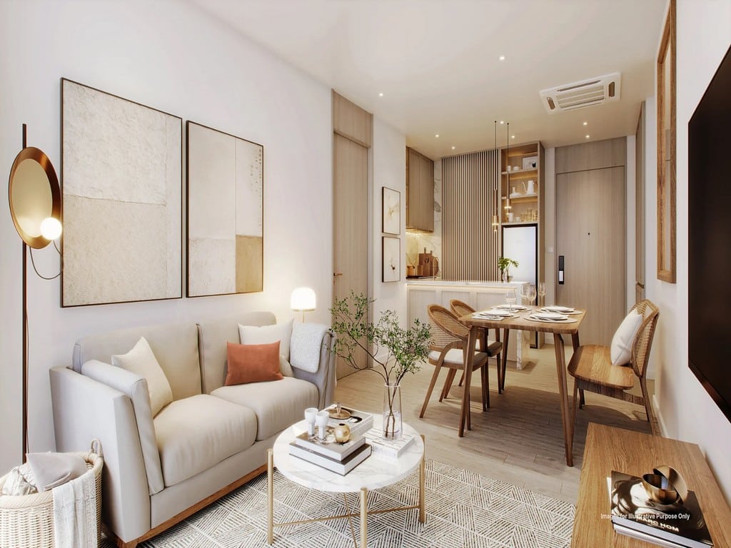 03. 2 Bedroom Living Room Kitchen