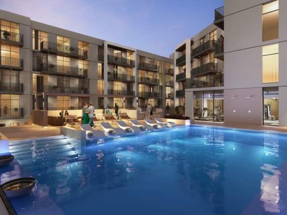 Ellington Harrington House ARC Pool Shot 1 Night With People