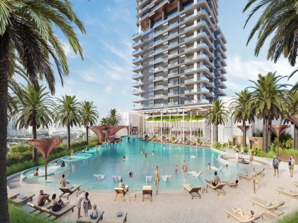 Mercer House beach club with people