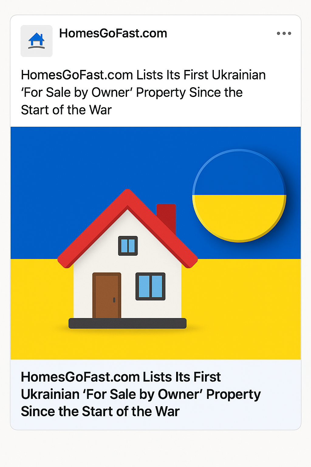 Ukrainian real estate listing at Homesgofast