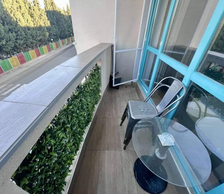 Balcony of a newly built 33 sq.m. studio in Magnolia Residence 5, located in the center of Sunny Bea.