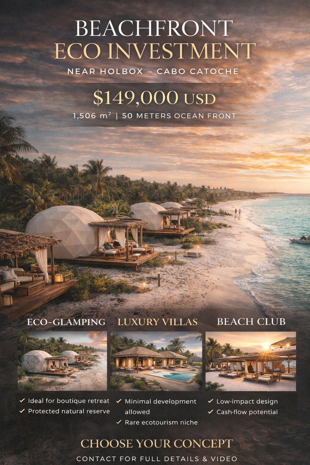 Beachfront eco investment options near